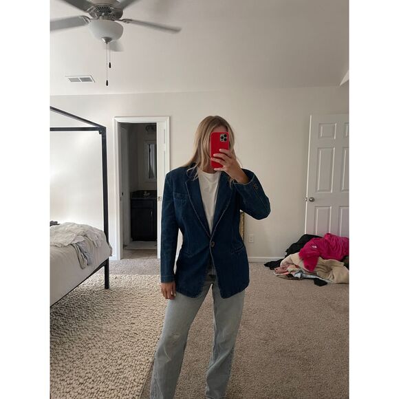 Vintage‎ U.R.U.S. 1990 Denim Blazer - Picture 1 of 8